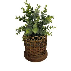 Boho Flower Pot - Handwoven Multicolor Small Rattan Basket - Plant NOT Included